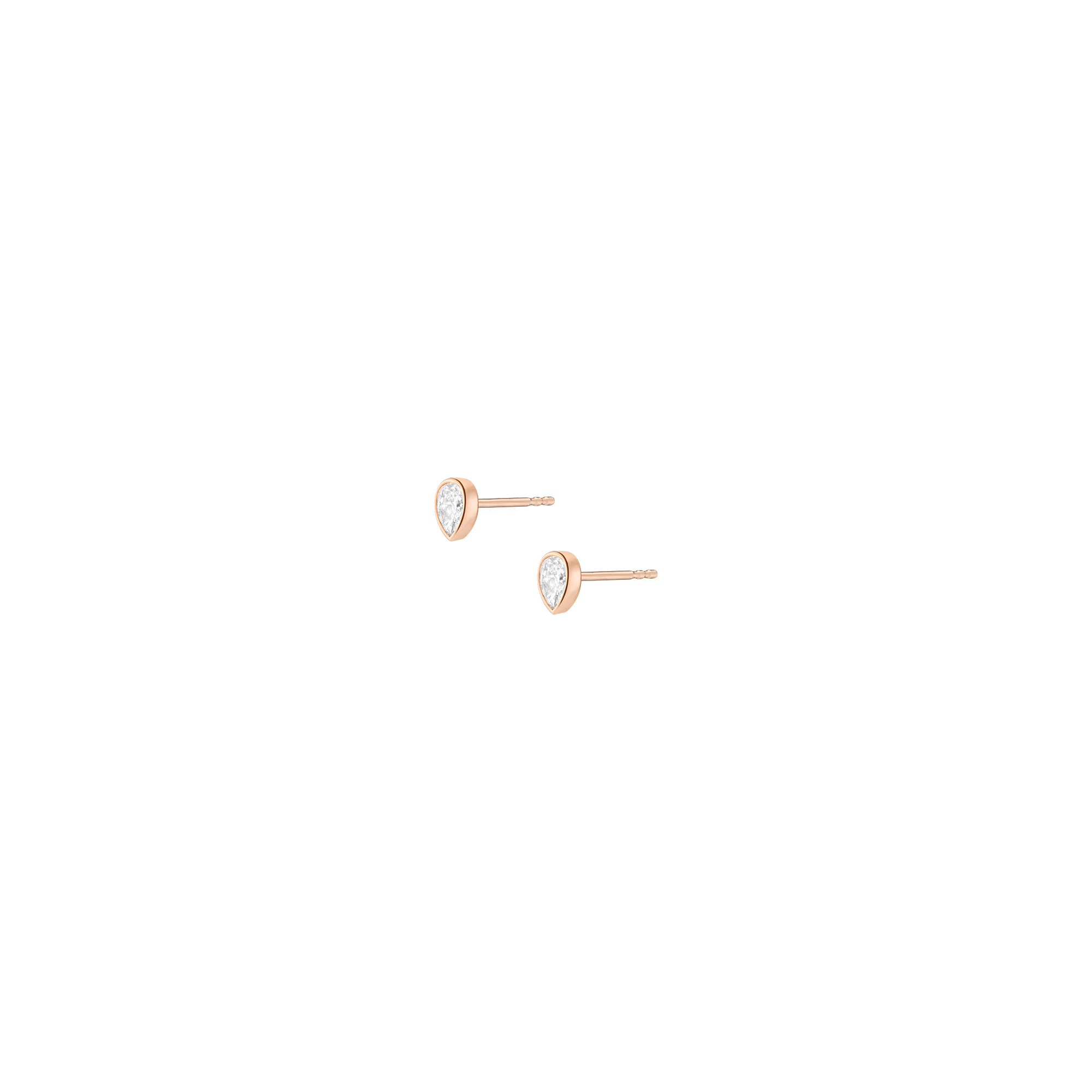 XL Lab Grown Diamond Pear Bezel Stud Earrings
