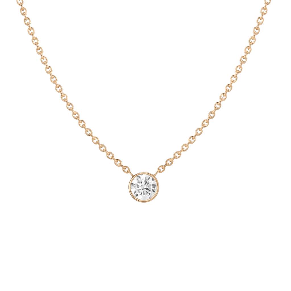 Extra Large Lab Grown Diamond Bezel Necklace