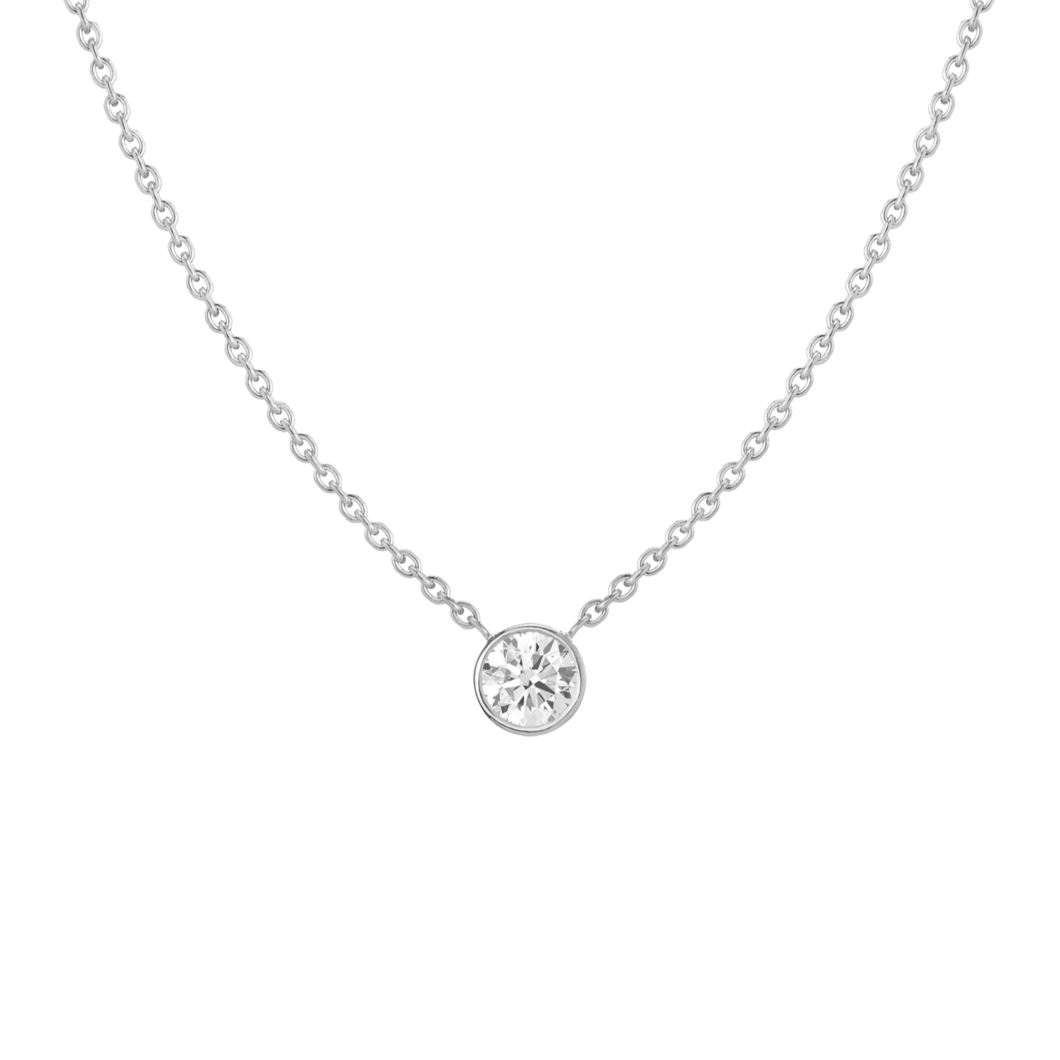Extra Large Lab Grown Diamond Bezel Necklace