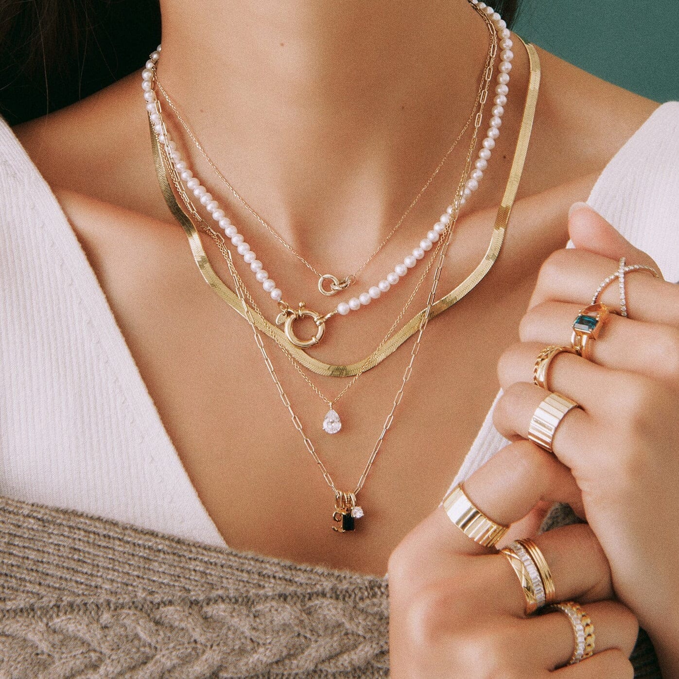 Pear Gemstone Solitaire Necklace