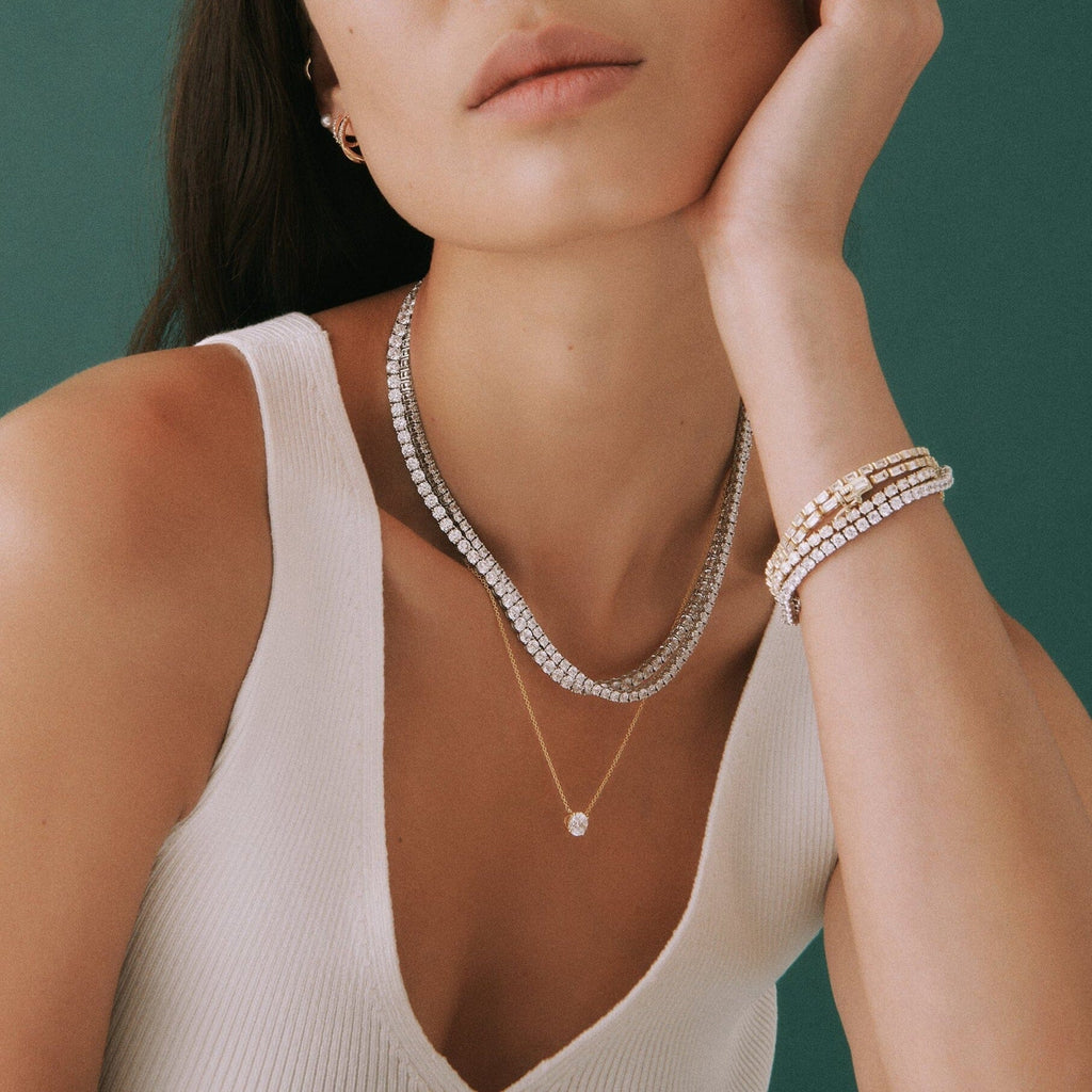 Round Gemstone Solitaire Necklace