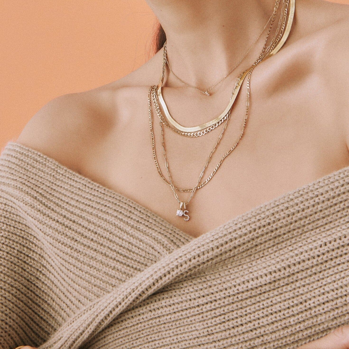 Classic Diamond Letter Pendant