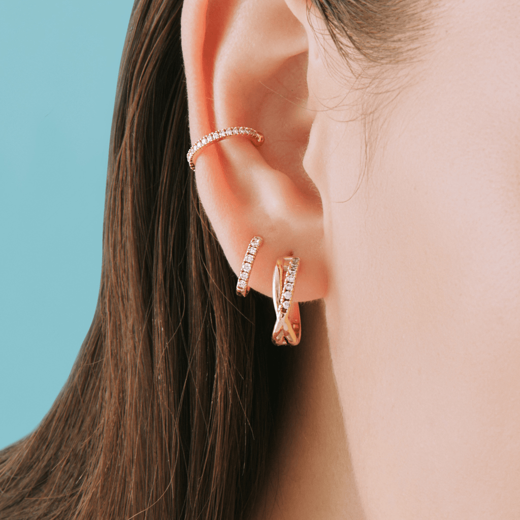 Diamond Huggie Earrings