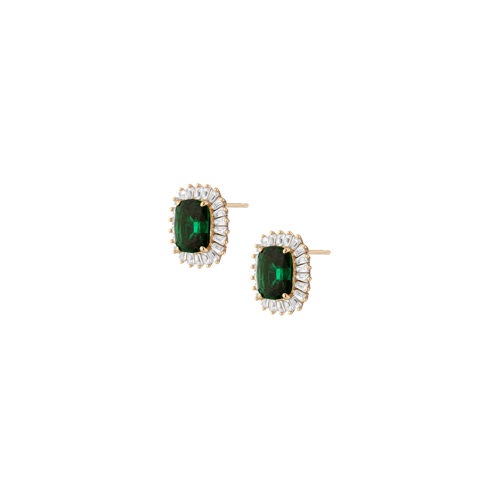 Lab Grown Green Emerald Alexandra Earrings