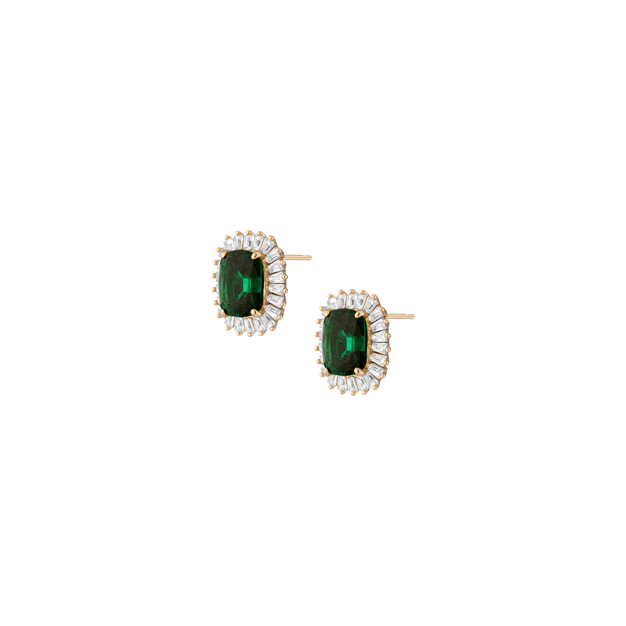 Lab Grown Green Emerald Alexandra Earrings
