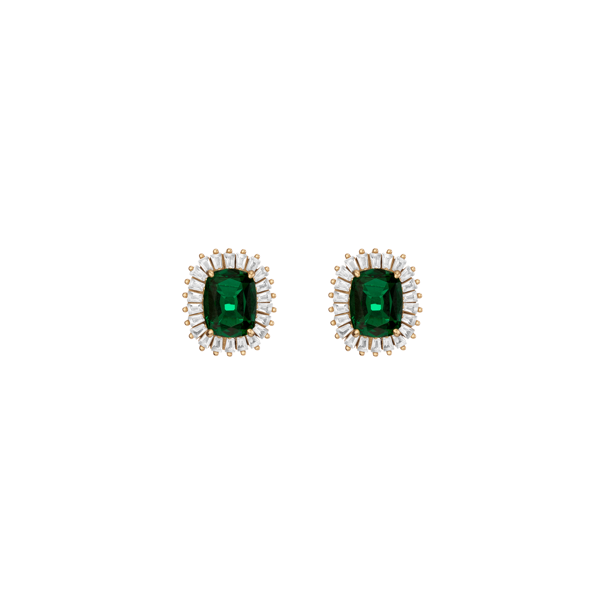 Lab Grown Green Emerald Alexandra Earrings