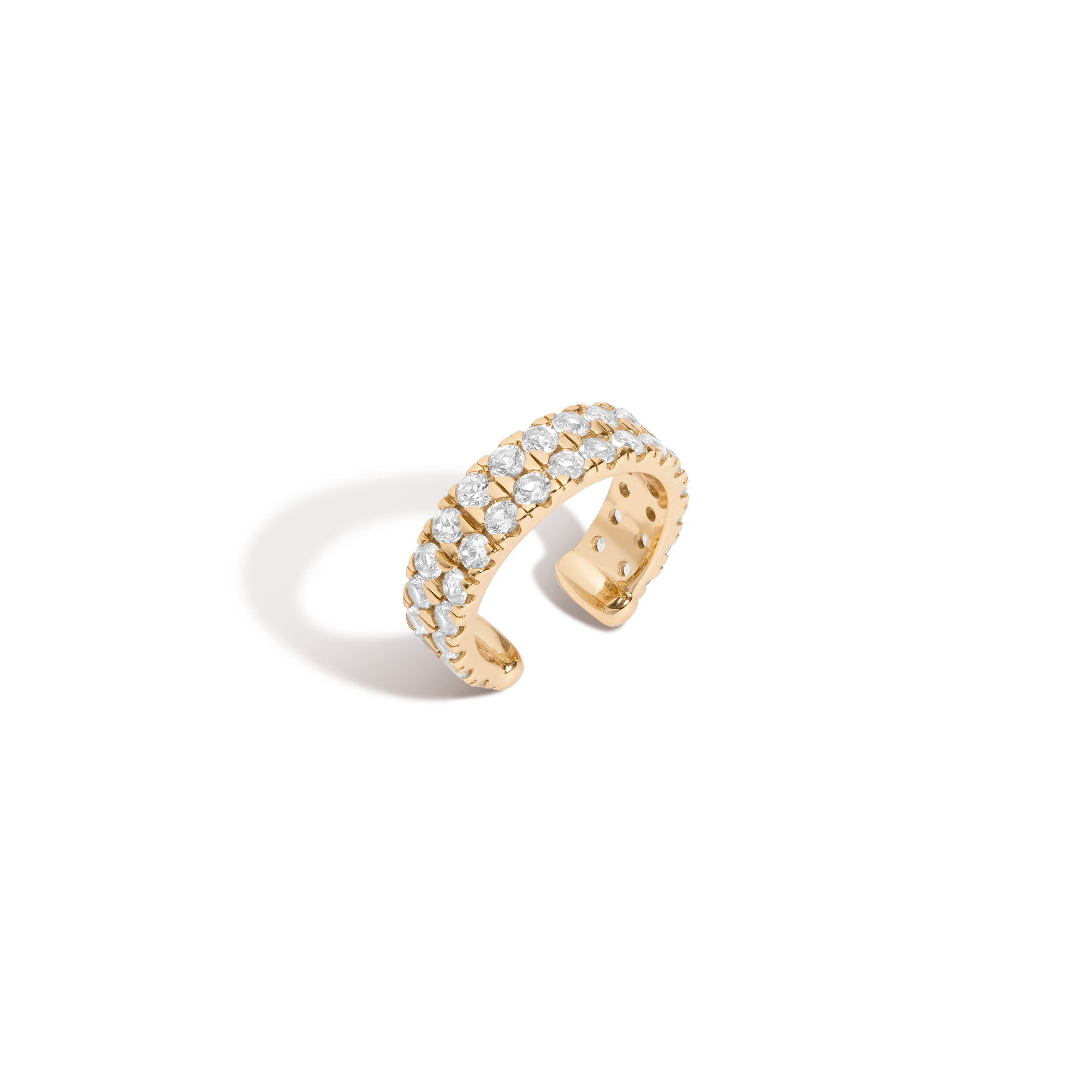 Lab Grown White Sapphire Double Ear Cuff