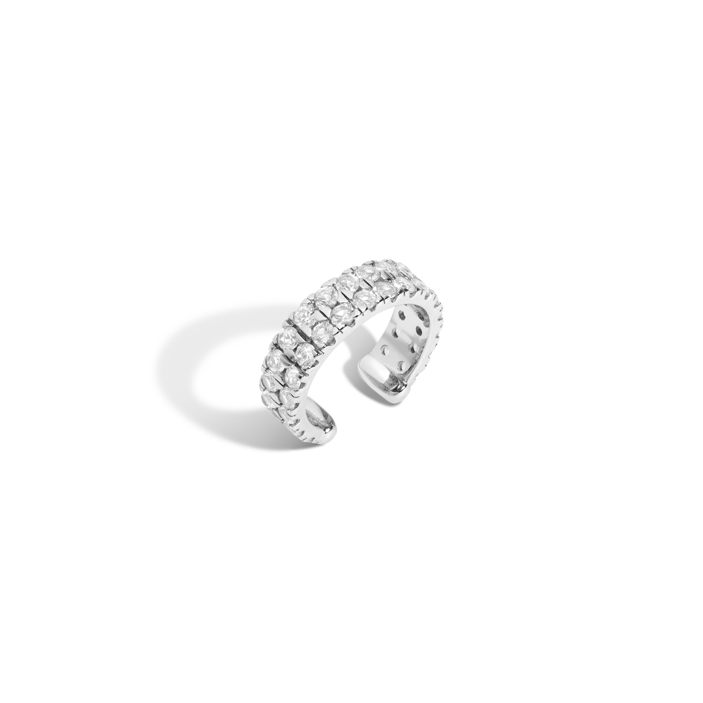 Lab Grown White Sapphire Double Ear Cuff