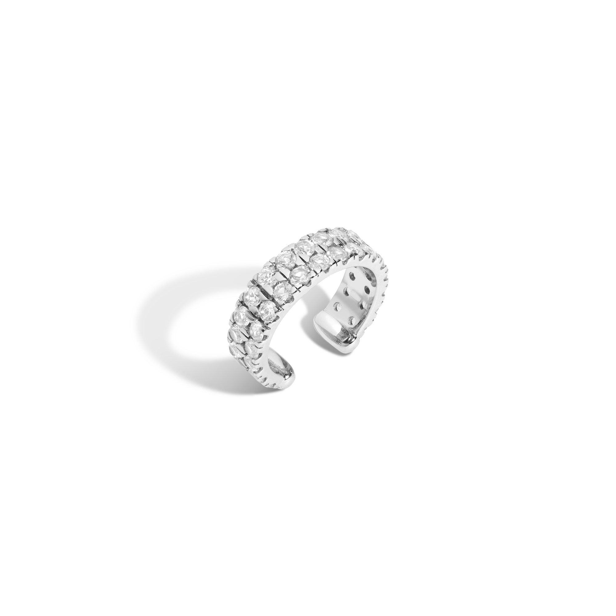 Lab Grown White Sapphire Double Ear Cuff