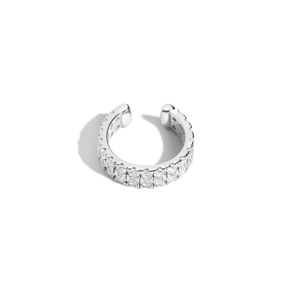 Lab Grown White Sapphire Double Ear Cuff