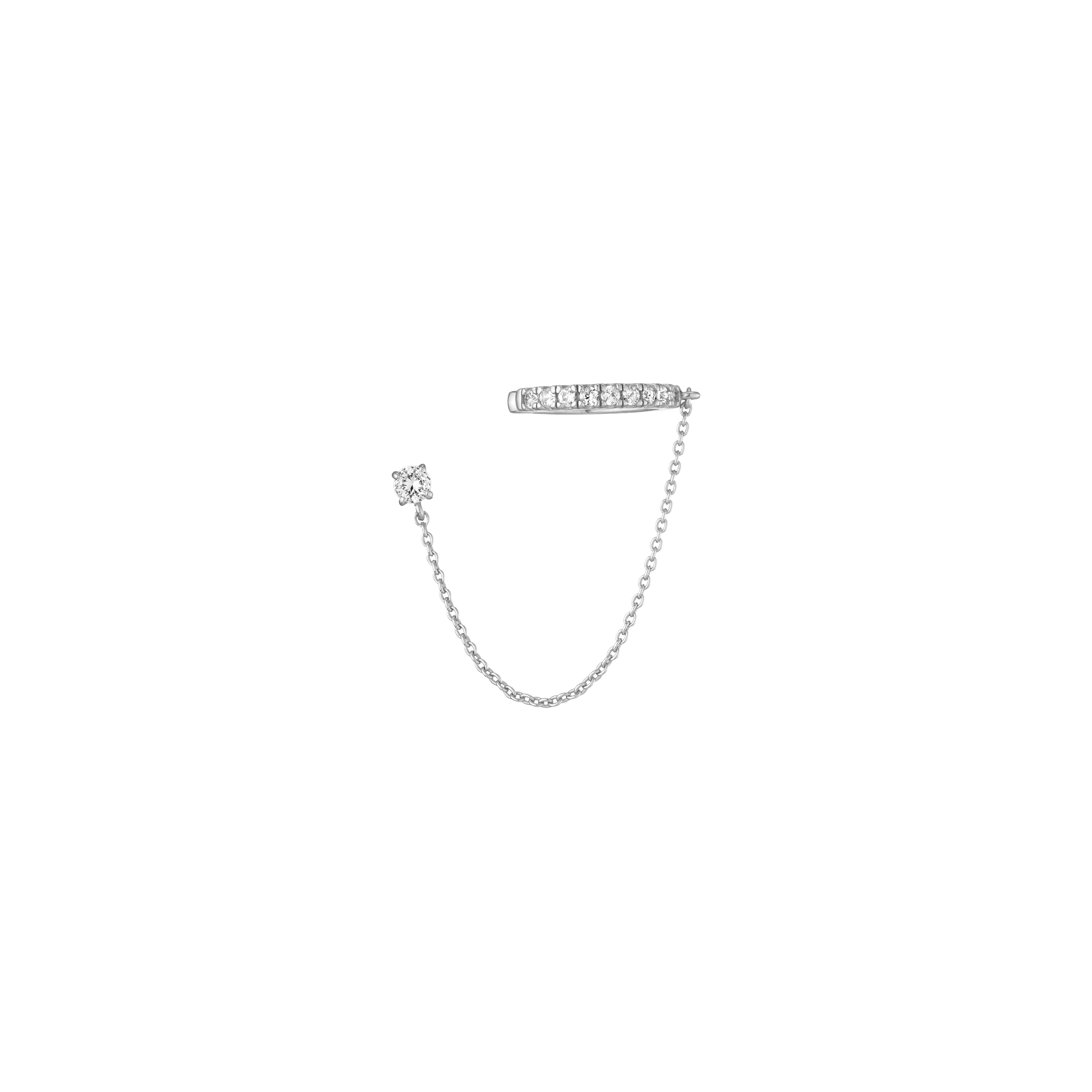 Aurate x Frye: Lab Grown White Sapphire Stud and Ear Cuff