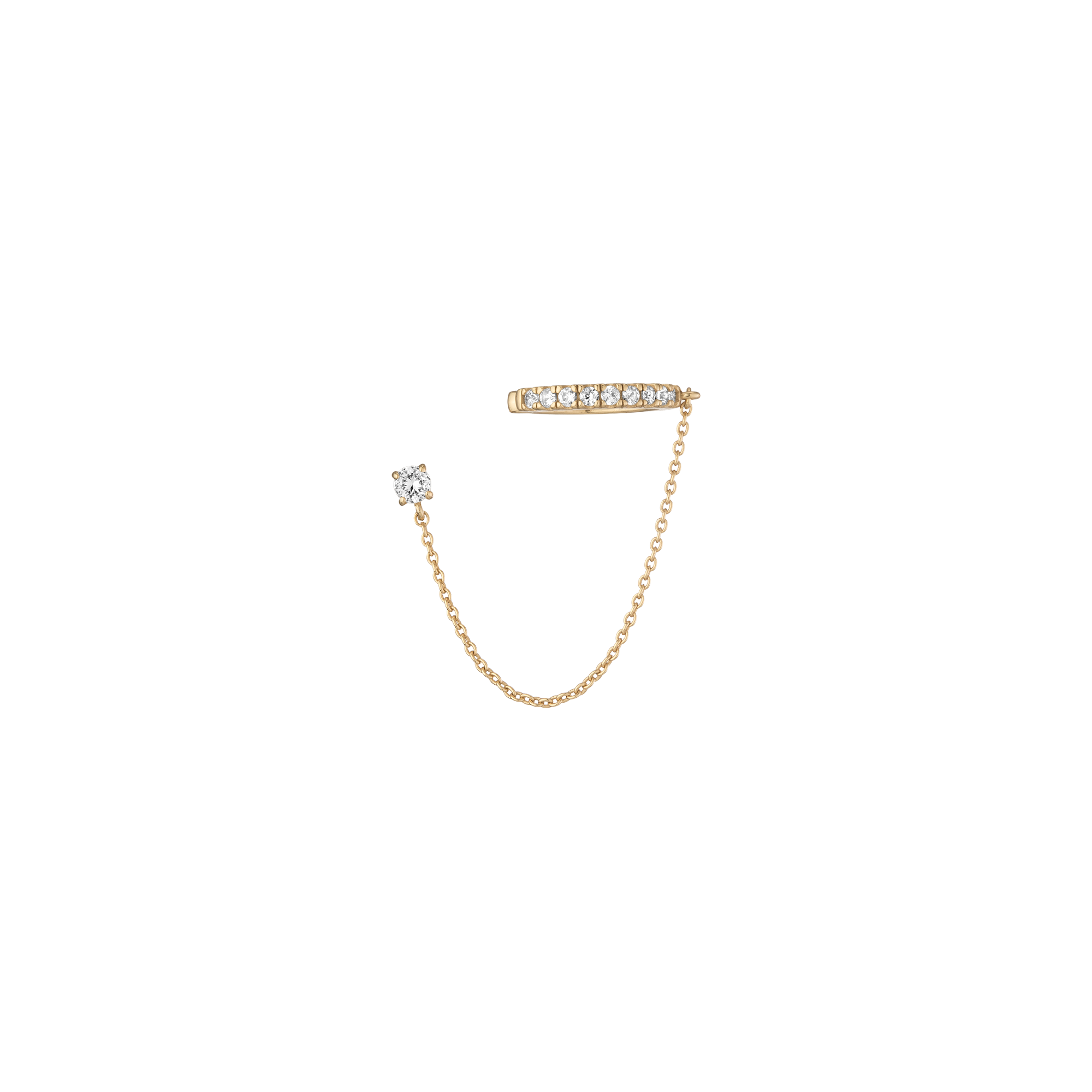 Aurate x Frye: Lab Grown White Sapphire Stud and Ear Cuff