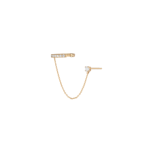 Aurate x Frye: Lab Grown White Sapphire Stud and Ear Cuff