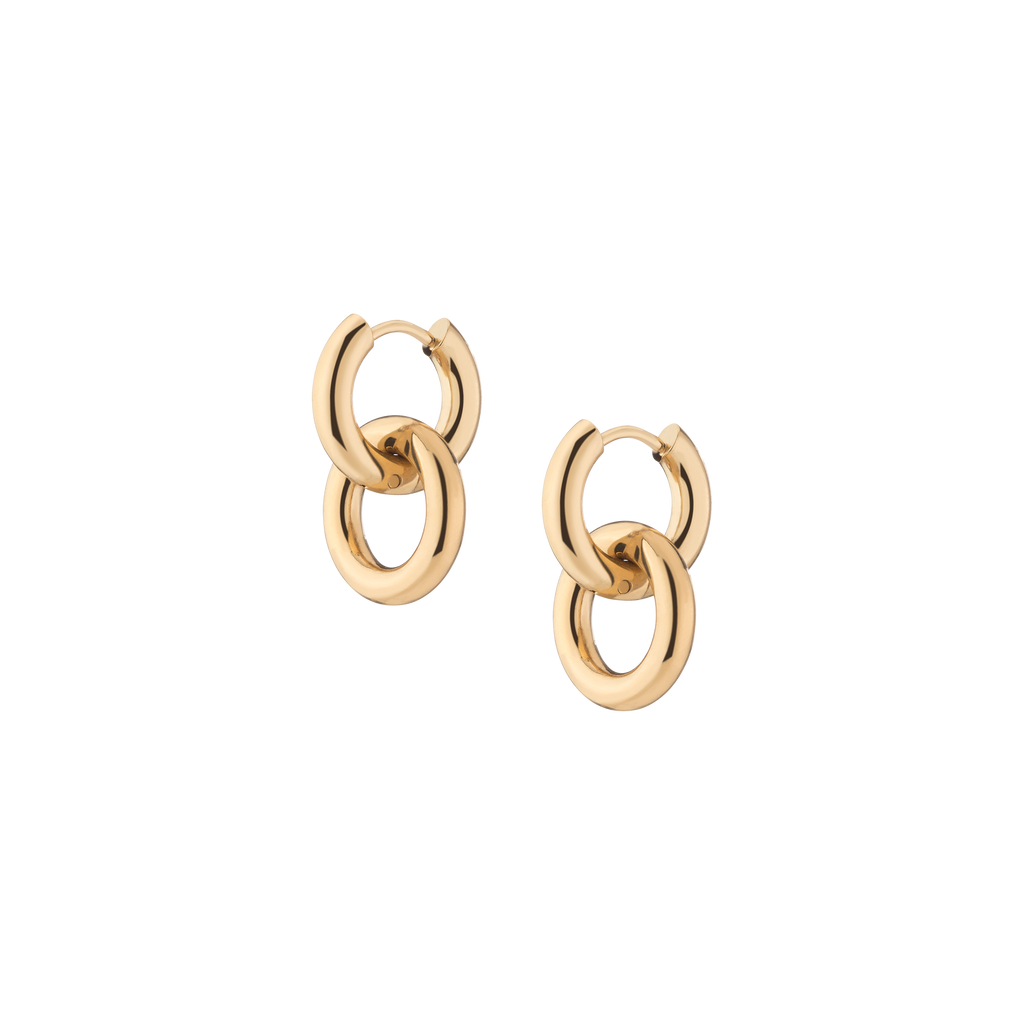Bold Connection Earrings Stainless Steel Yellow Gold First