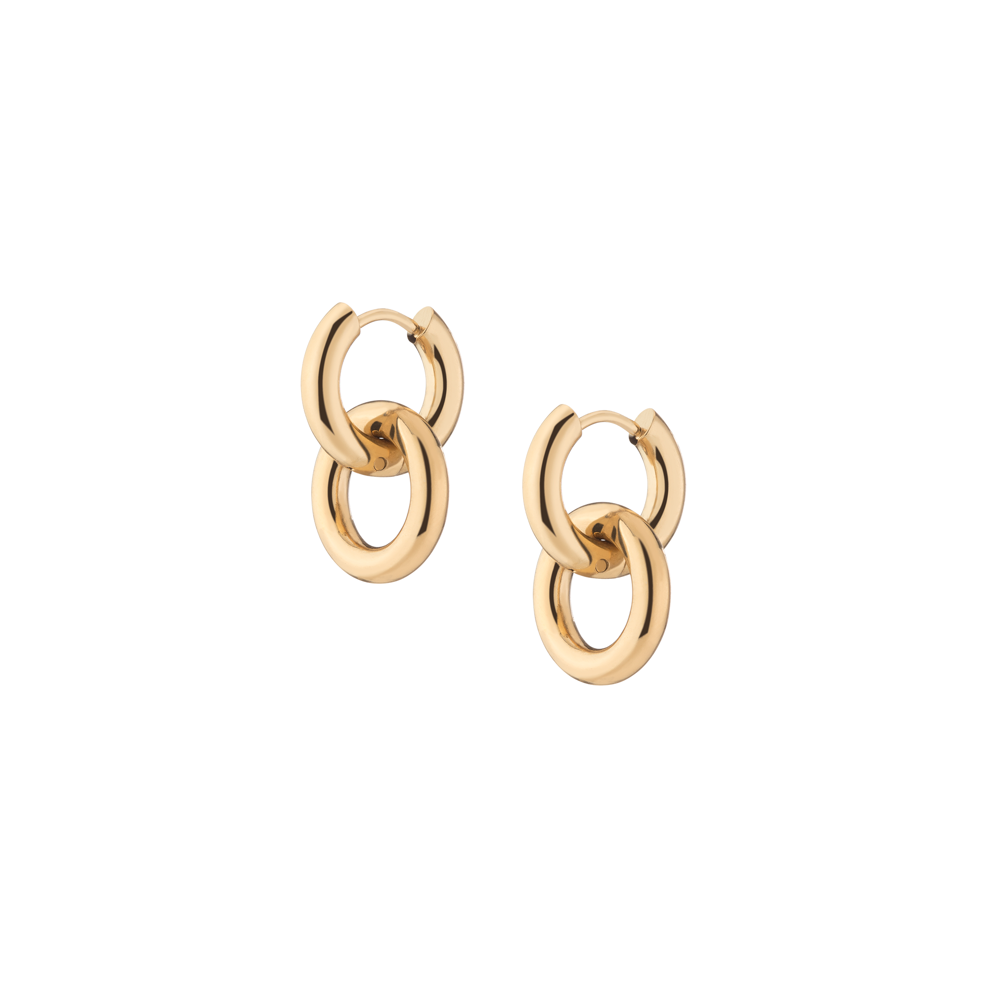 Bold Connection Earrings Stainless Steel Yellow Gold First
