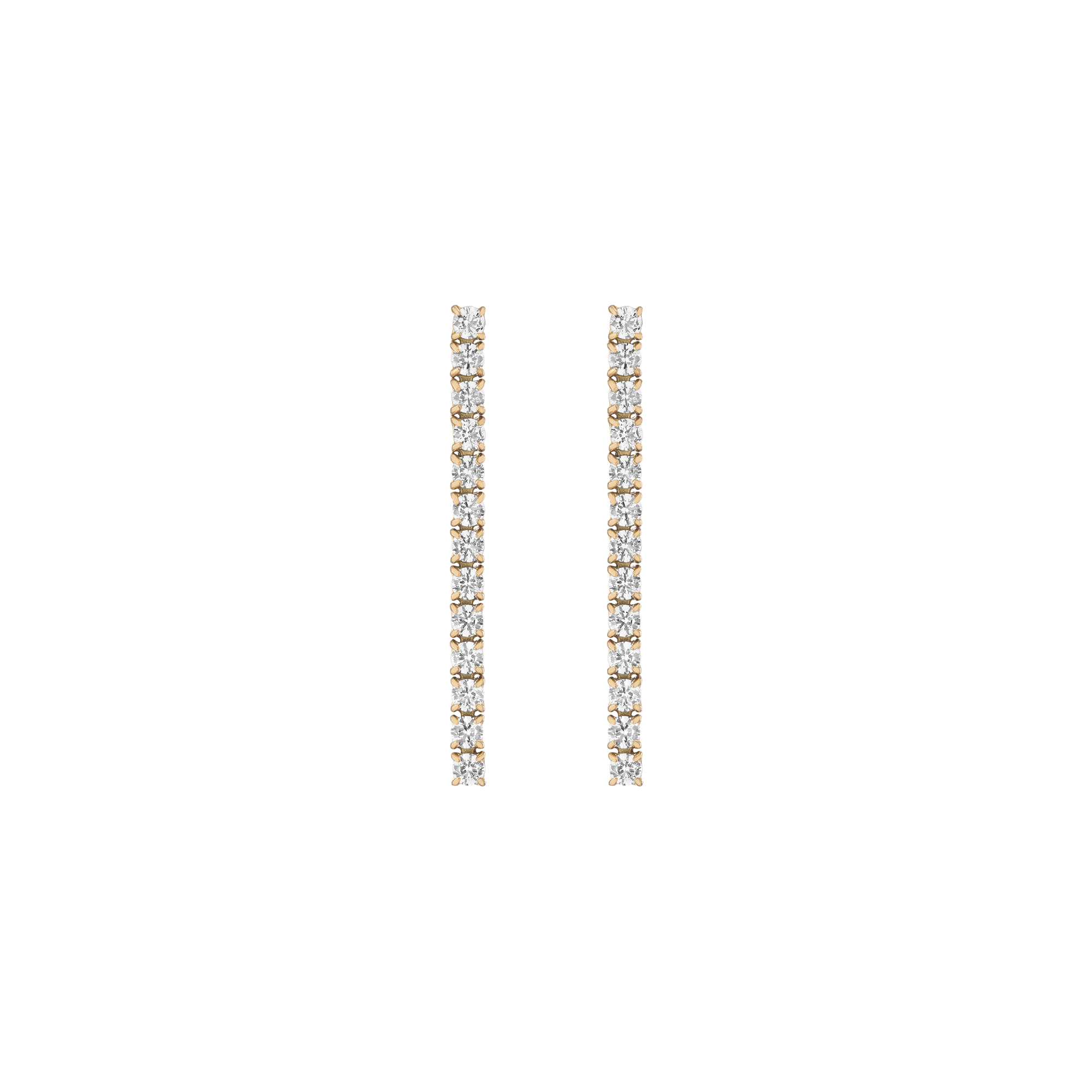 Unbreakable Lab Grown White Sapphire Tennis Earrings Stainless Steel Yellow Gold First