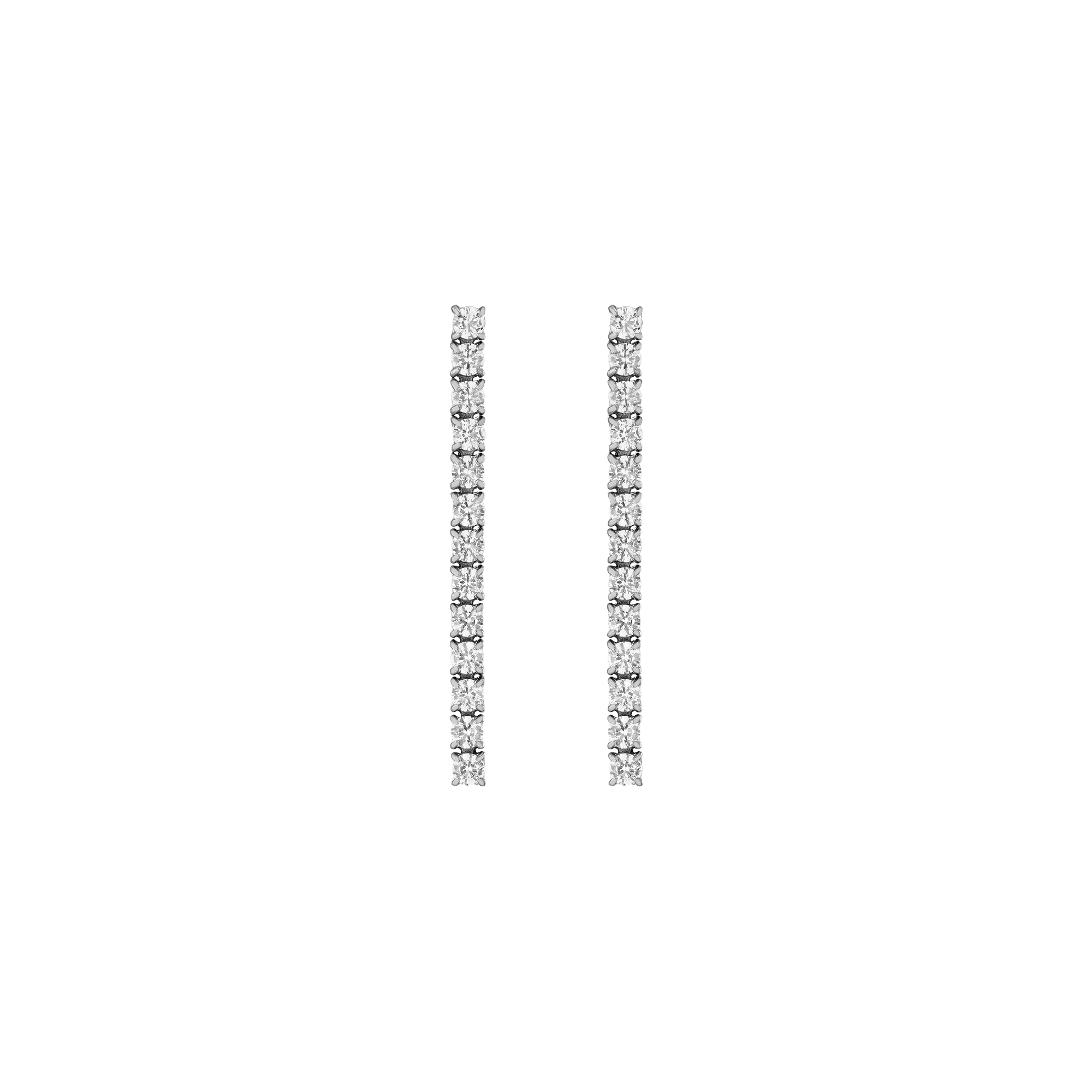 Unbreakable Lab Grown White Sapphire Tennis Earrings Stainless Steel White Gold First