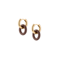 Maroon Bold Connection Earrings Stainless Steel Yellow Gold First