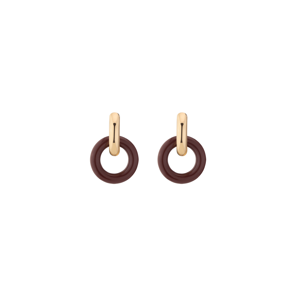 Maroon Bold Connection Earrings