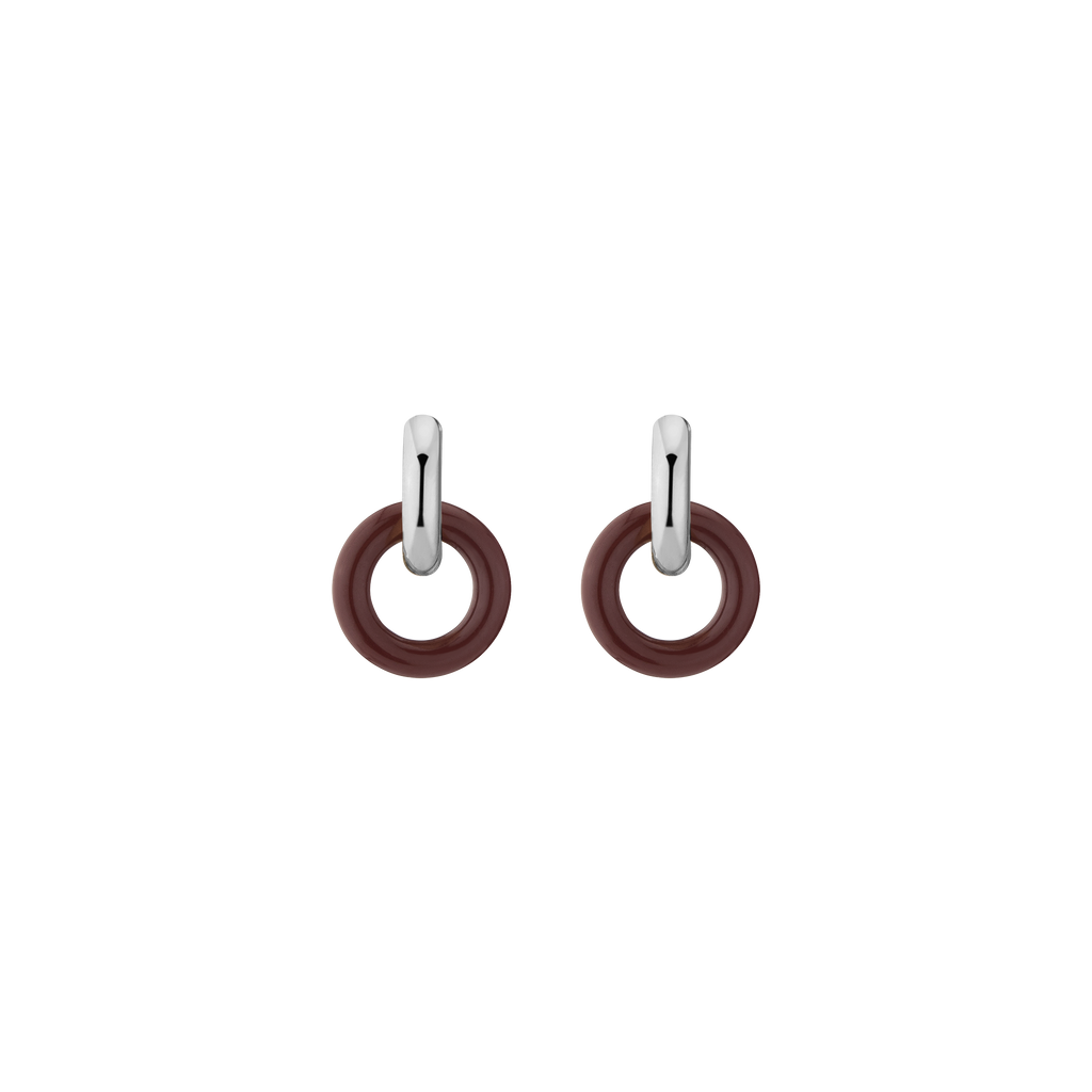 Maroon Bold Connection Earrings