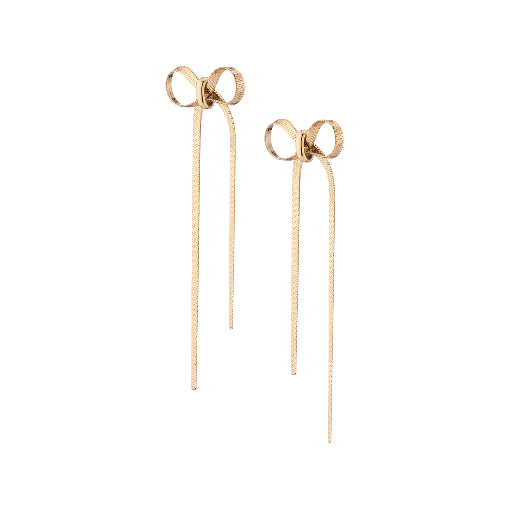 Mini Herringbone Bow Earrings