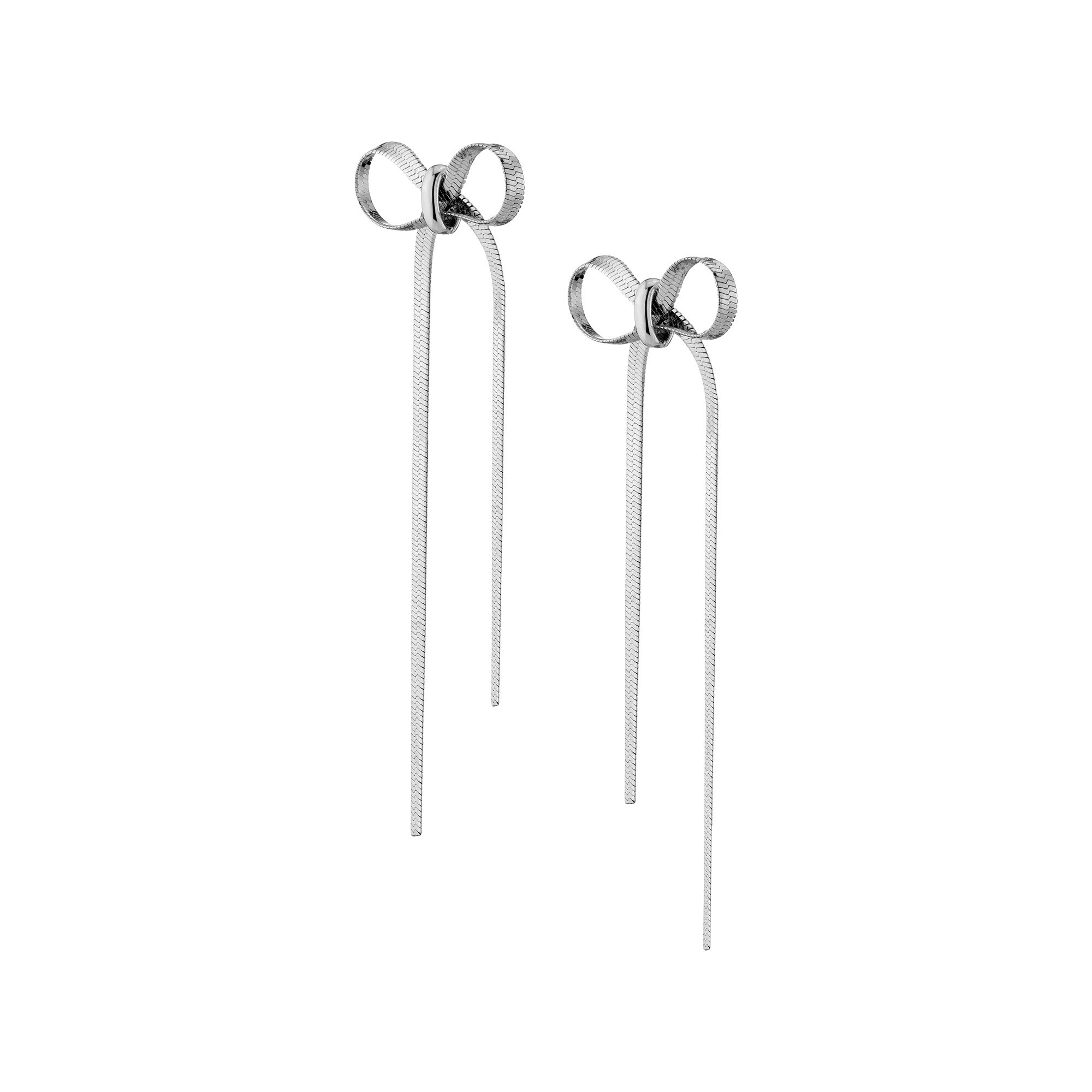 Mini Herringbone Bow Earrings