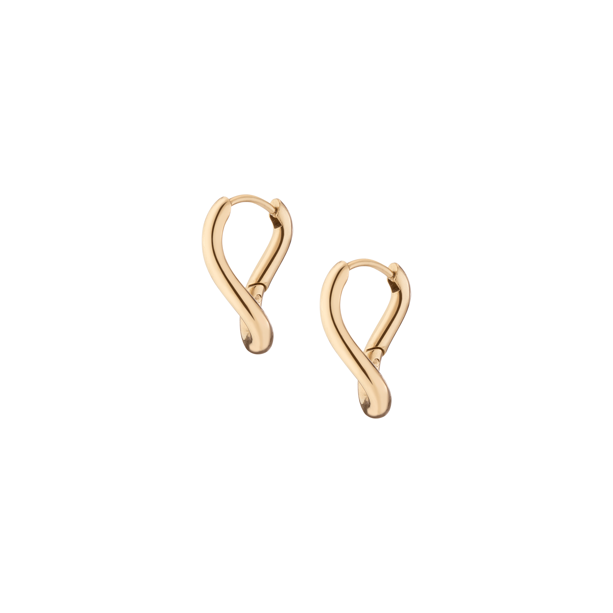 Curve Hoop Earrings Stainless Steel Yellow Gold 