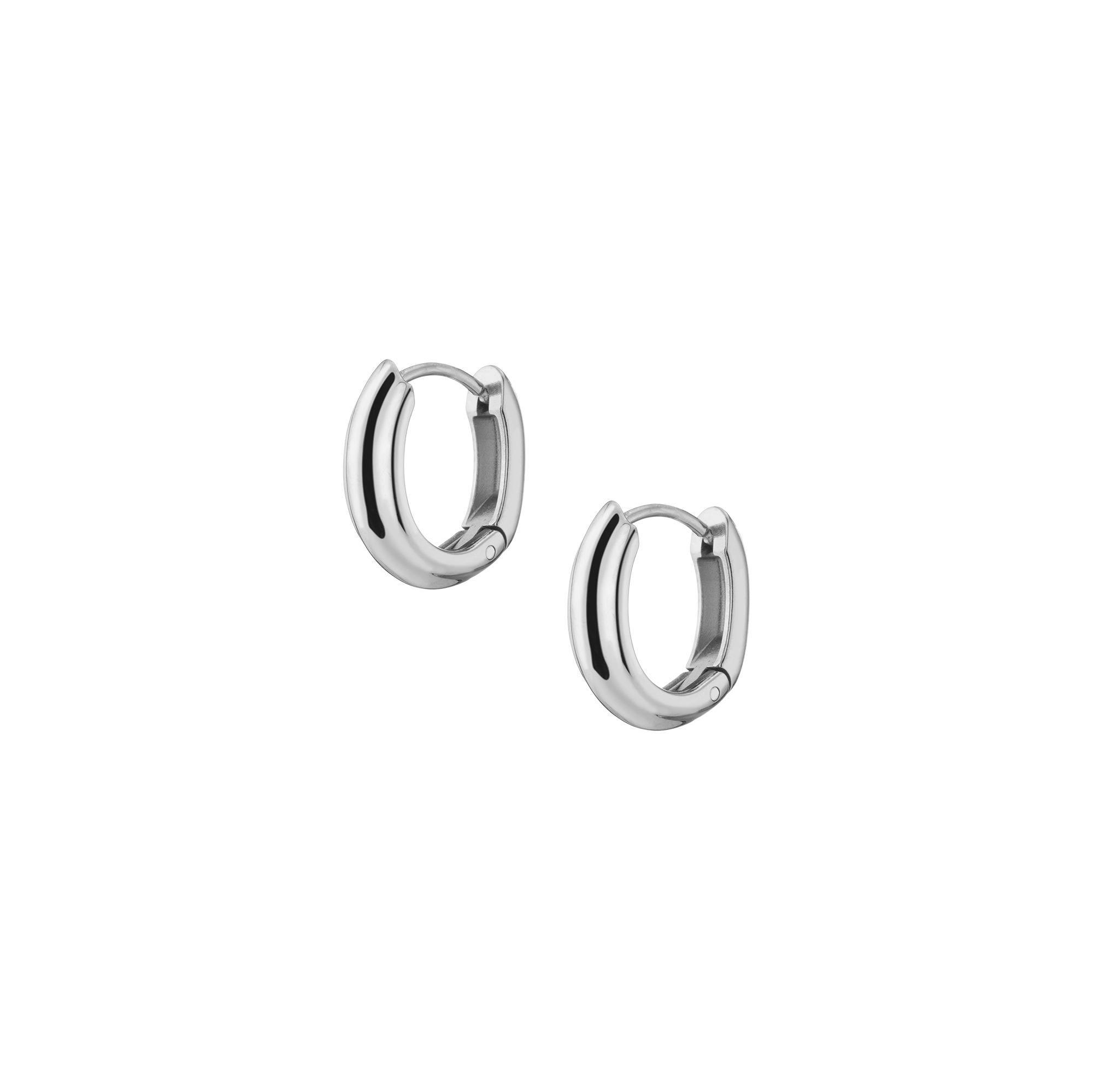 Tidal Hoop Earrings Stainless Steel White Gold First