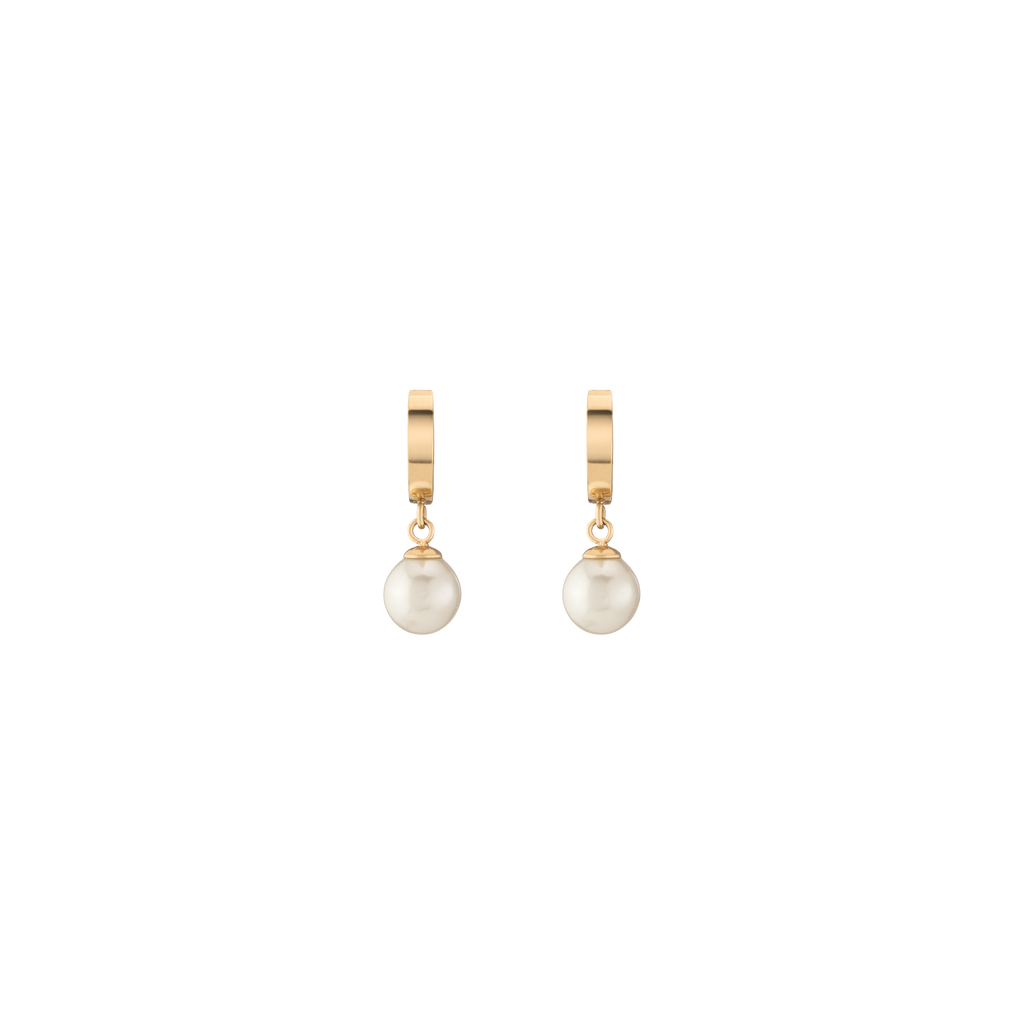 Unbreakable Pearl Huggie Earrings