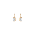 Emerald Lab Grown White Sapphire Bezel Drop Earrings