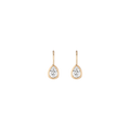 Pear Lab Grown White Sapphire Bezel Drop Earrings