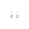 Round Lab Grown Diamond Bezel Drop Earrings