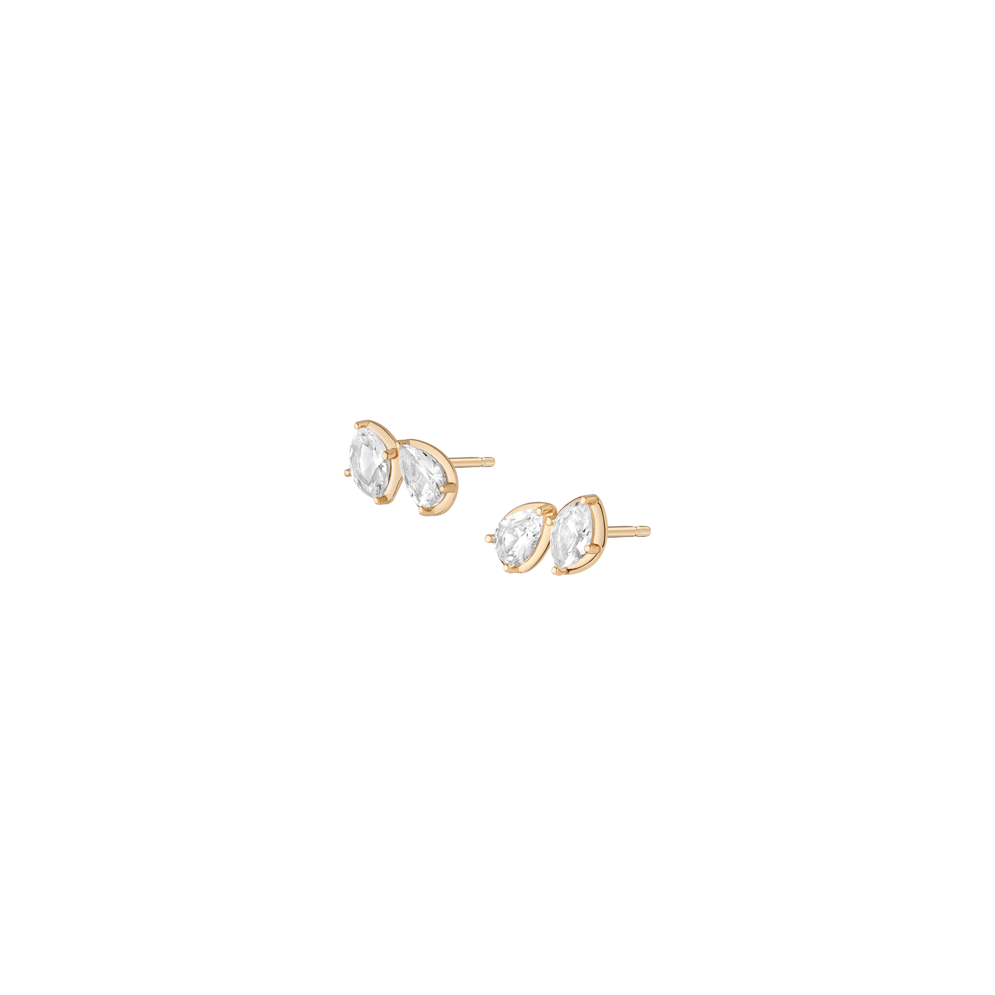 Georgian Toi et Moi Stud Earrings
