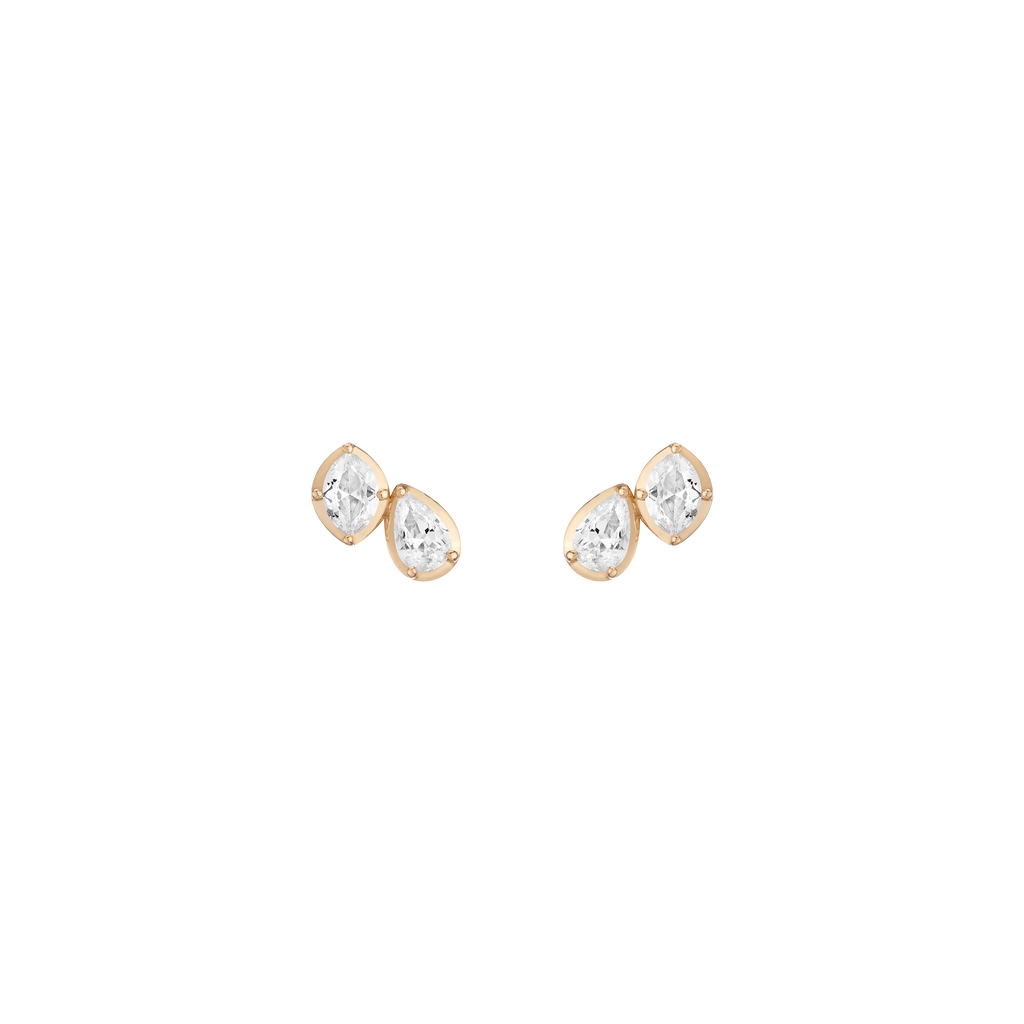 Georgian Toi et Moi Stud Earrings