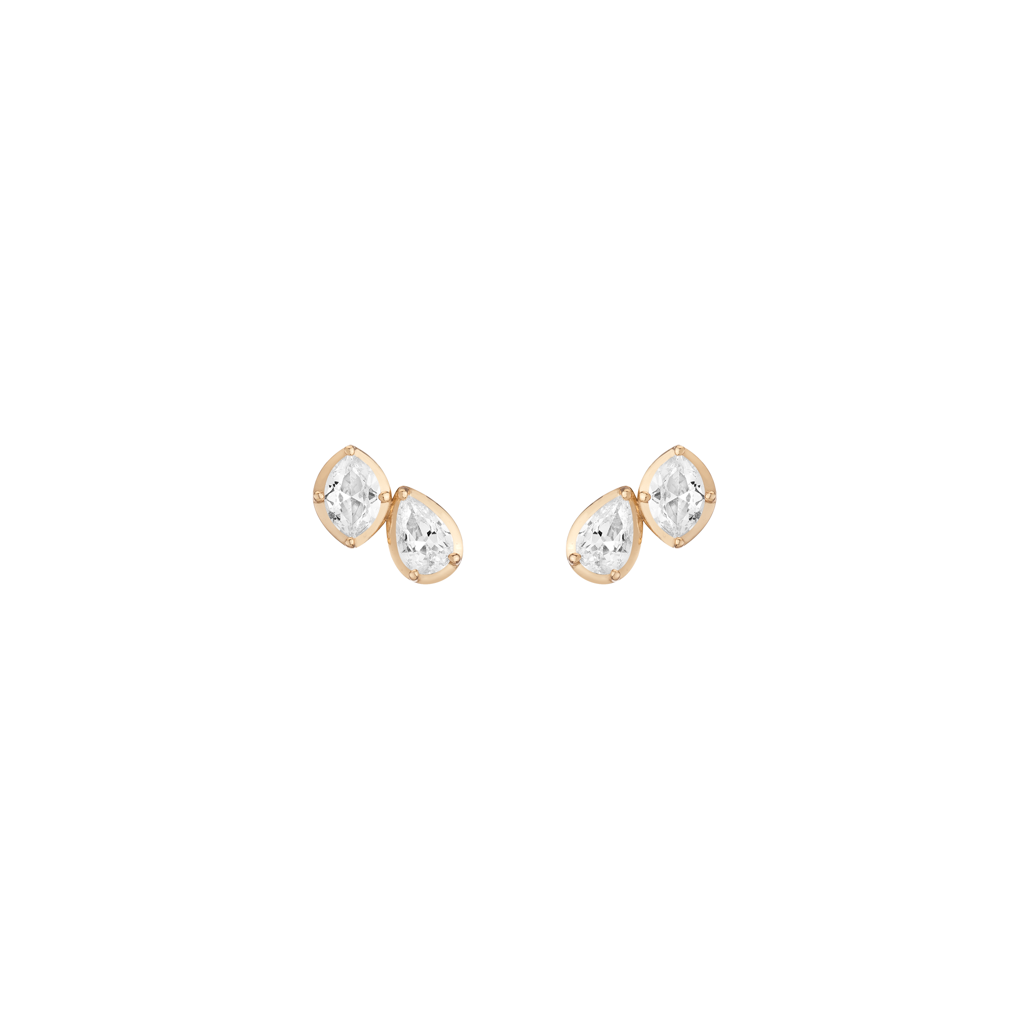 Georgian Toi et Moi Stud Earrings