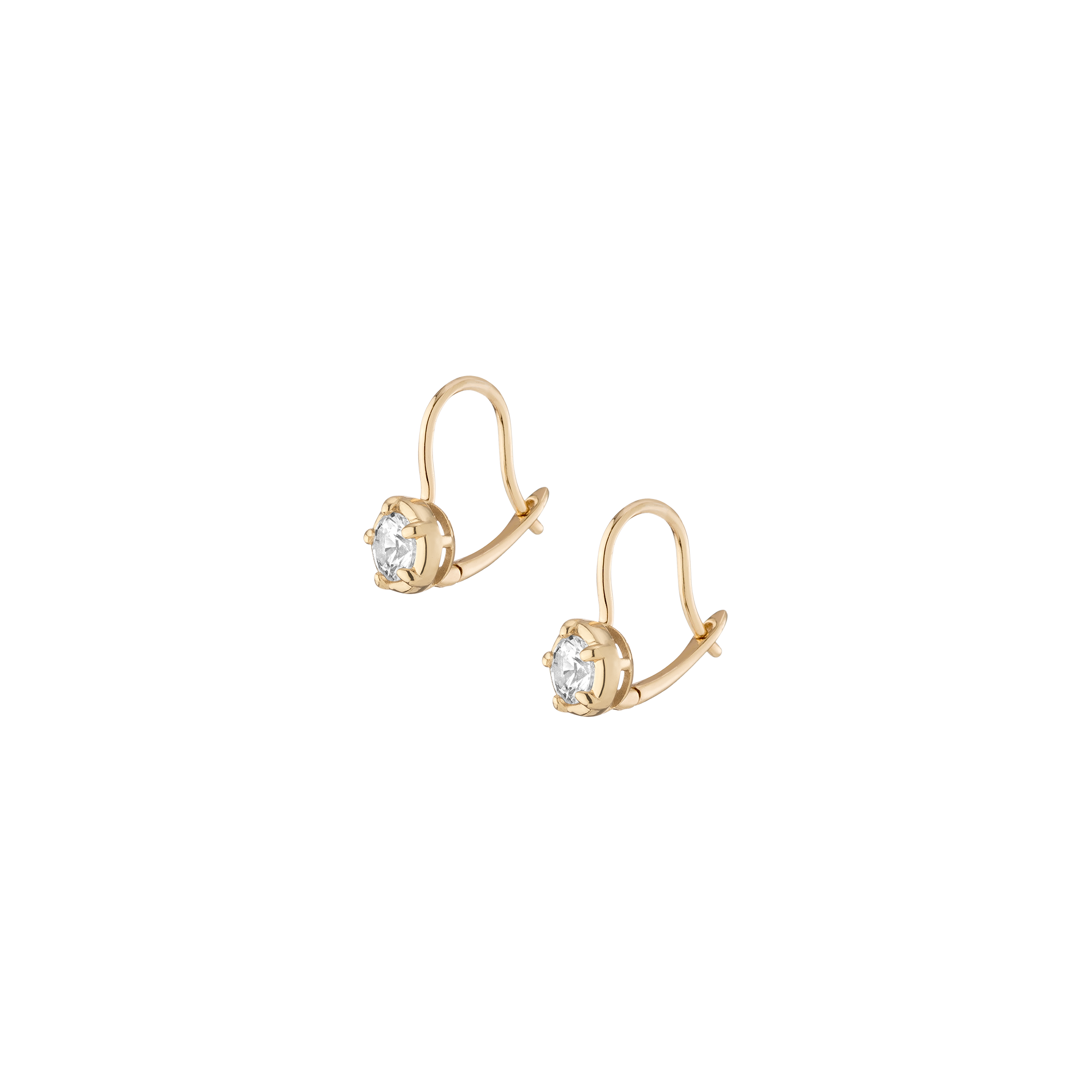 Lab Grown White Sapphire Georgian Drop Earrings