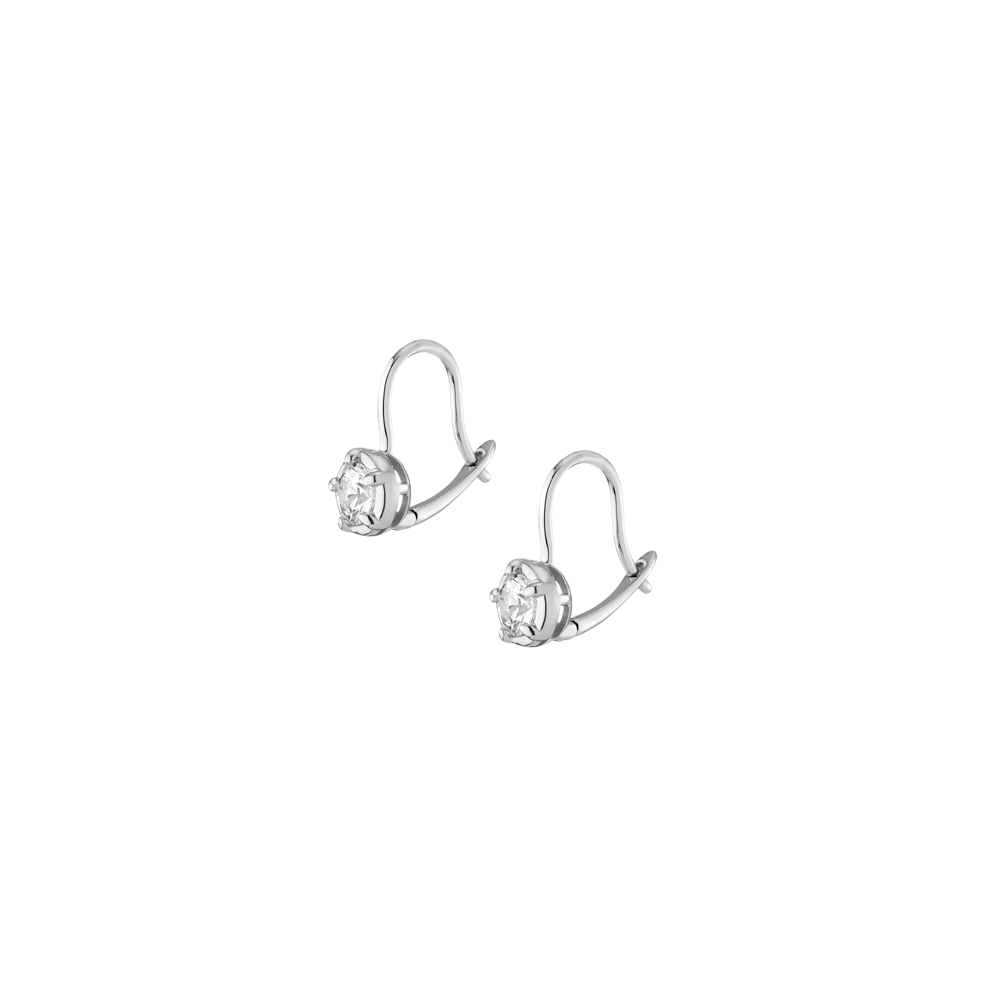 Lab Grown White Sapphire Georgian Drop Earrings