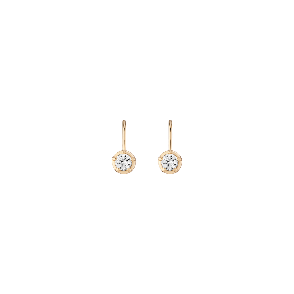 Lab Grown White Sapphire Georgian Drop Earrings