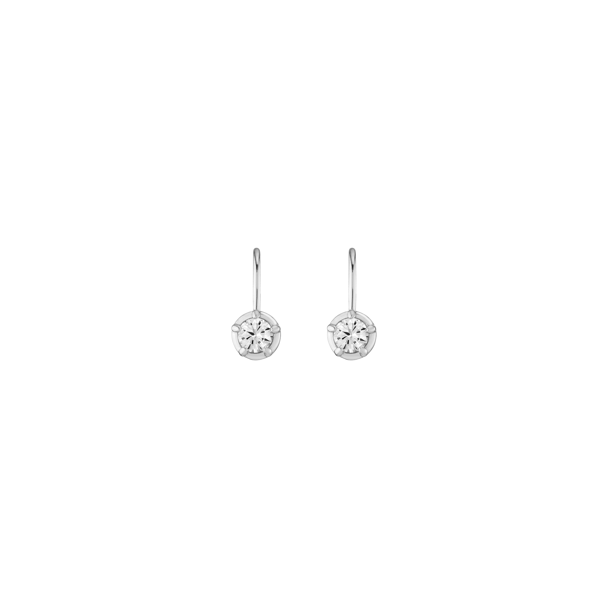 Lab Grown White Sapphire Georgian Drop Earrings