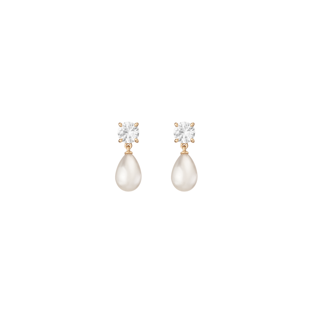Lab Grown Diamond Pearl Drop Earrings