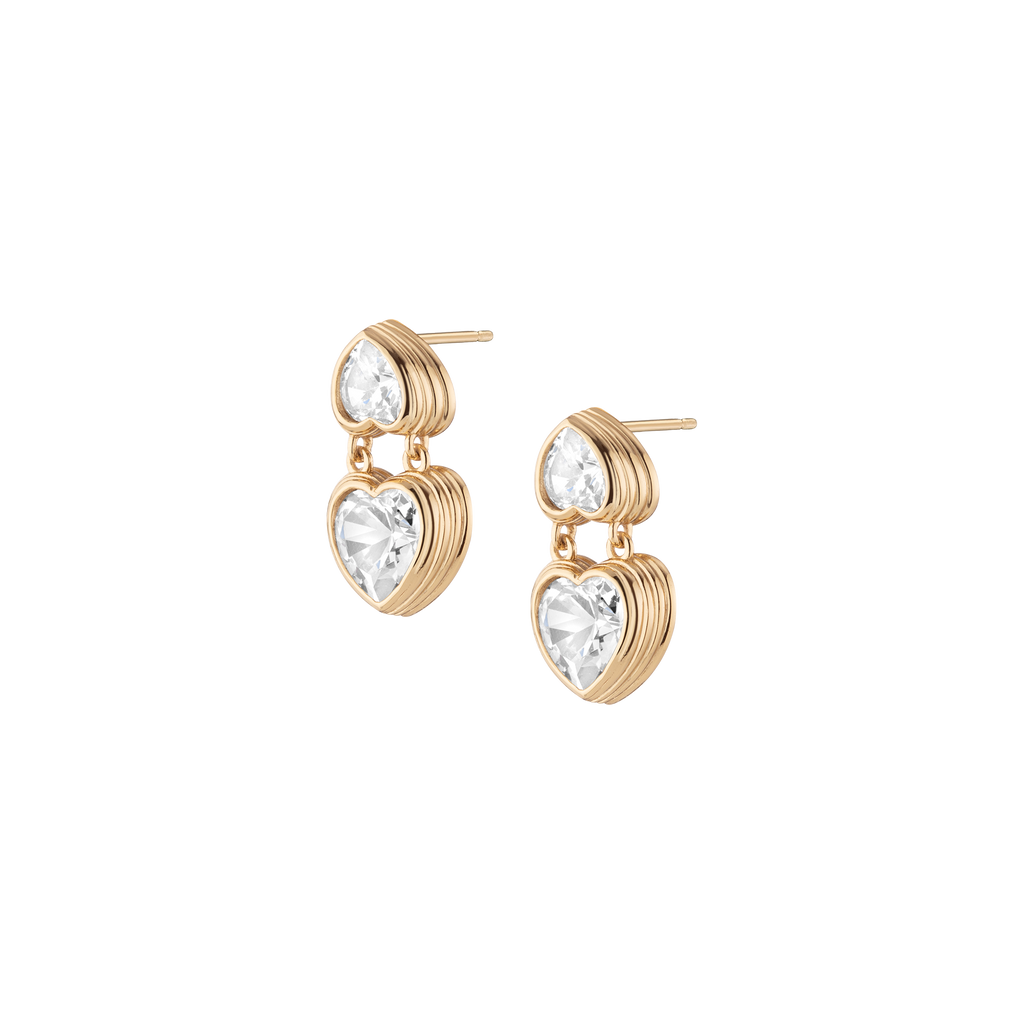 Radiant Heart Art Deco Drop Earrings