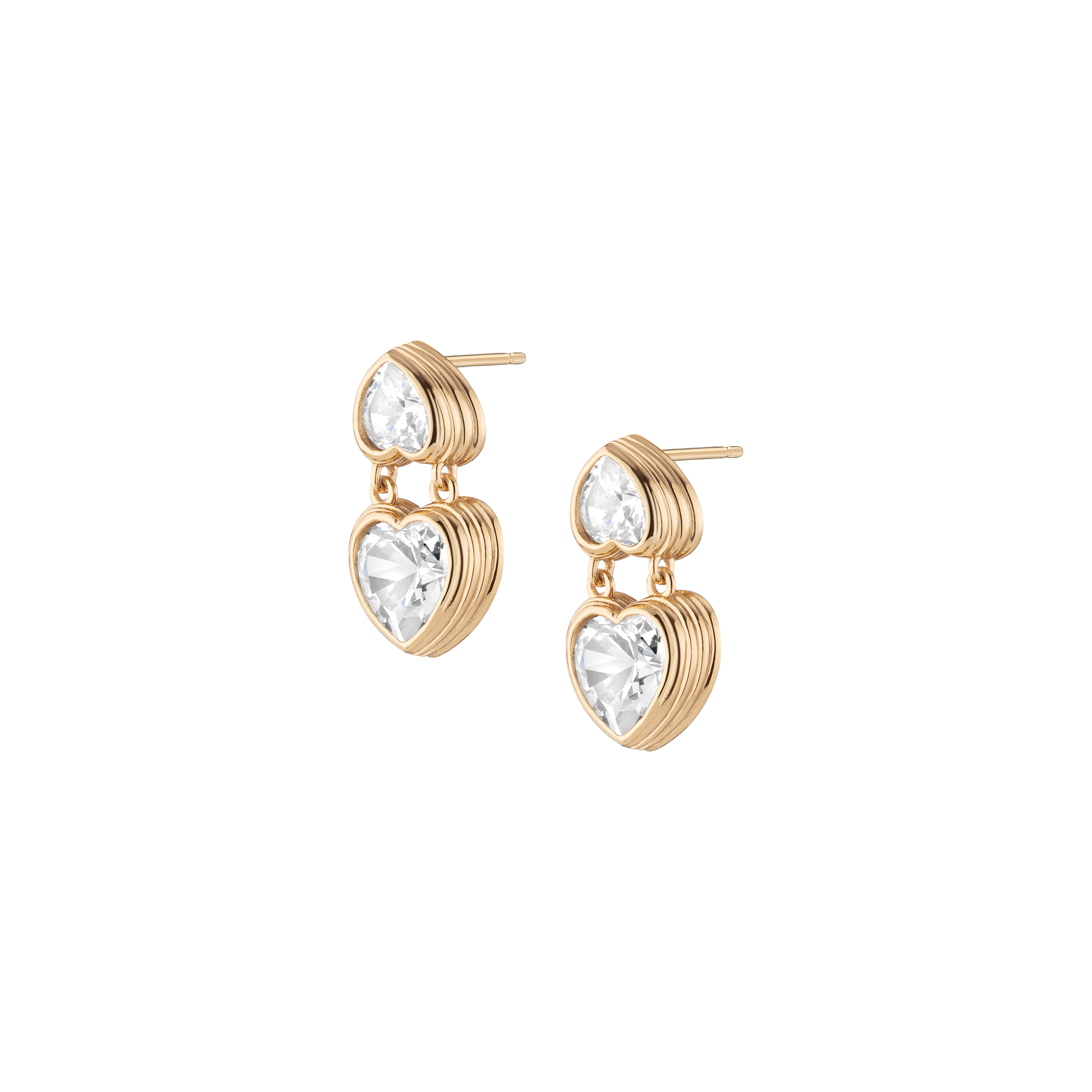 Radiant Heart Art Deco Drop Earrings