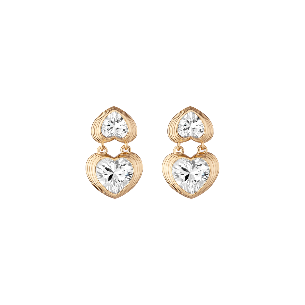 Radiant Heart Art Deco Drop Earrings