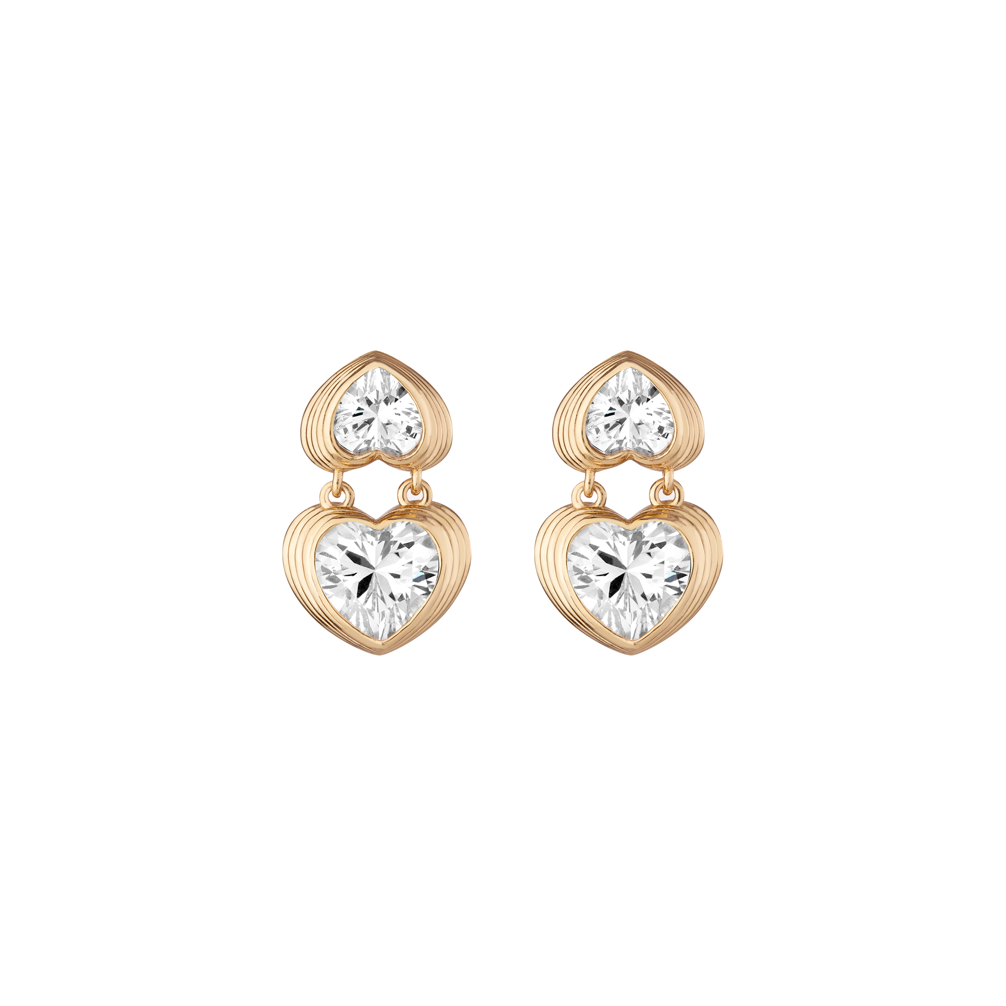 Radiant Heart Art Deco Drop Earrings