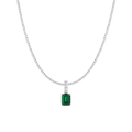 7ct Emerald Tennis Charm Necklace Set