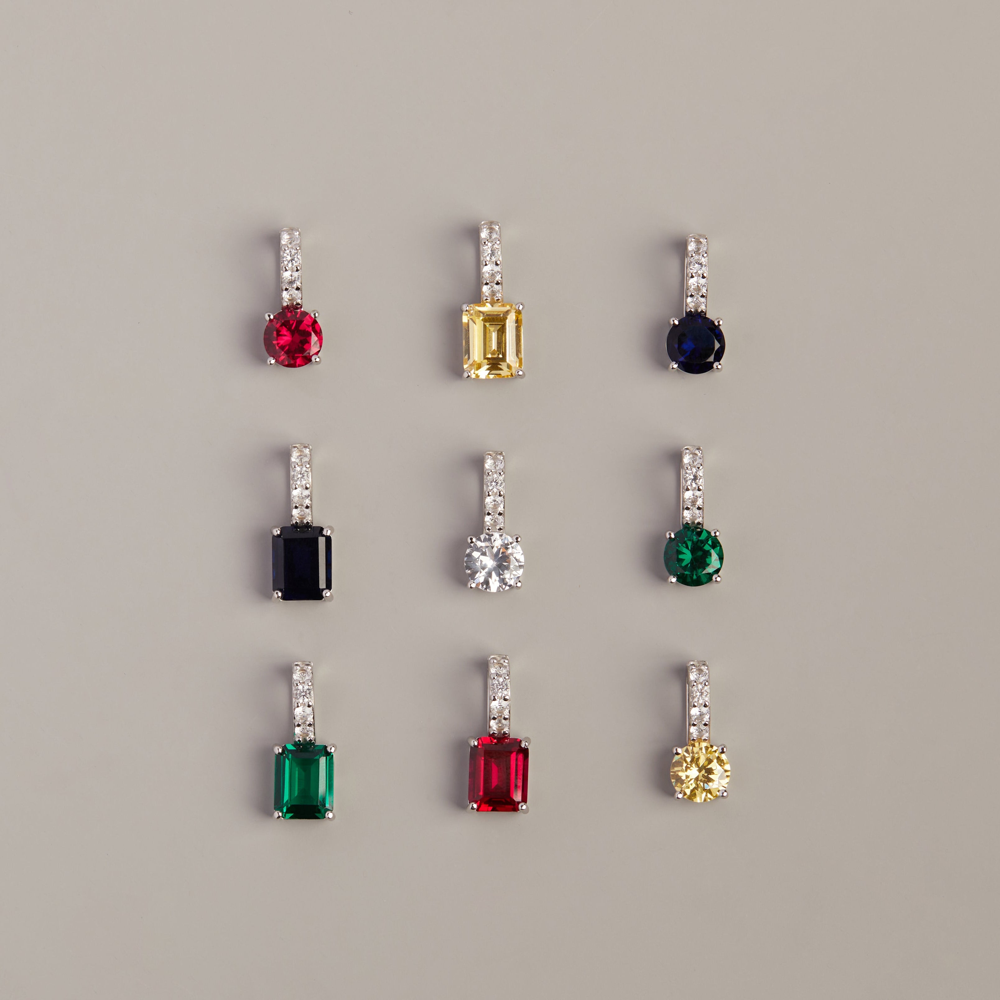 Emerald Cut Tennis Charm Pendant