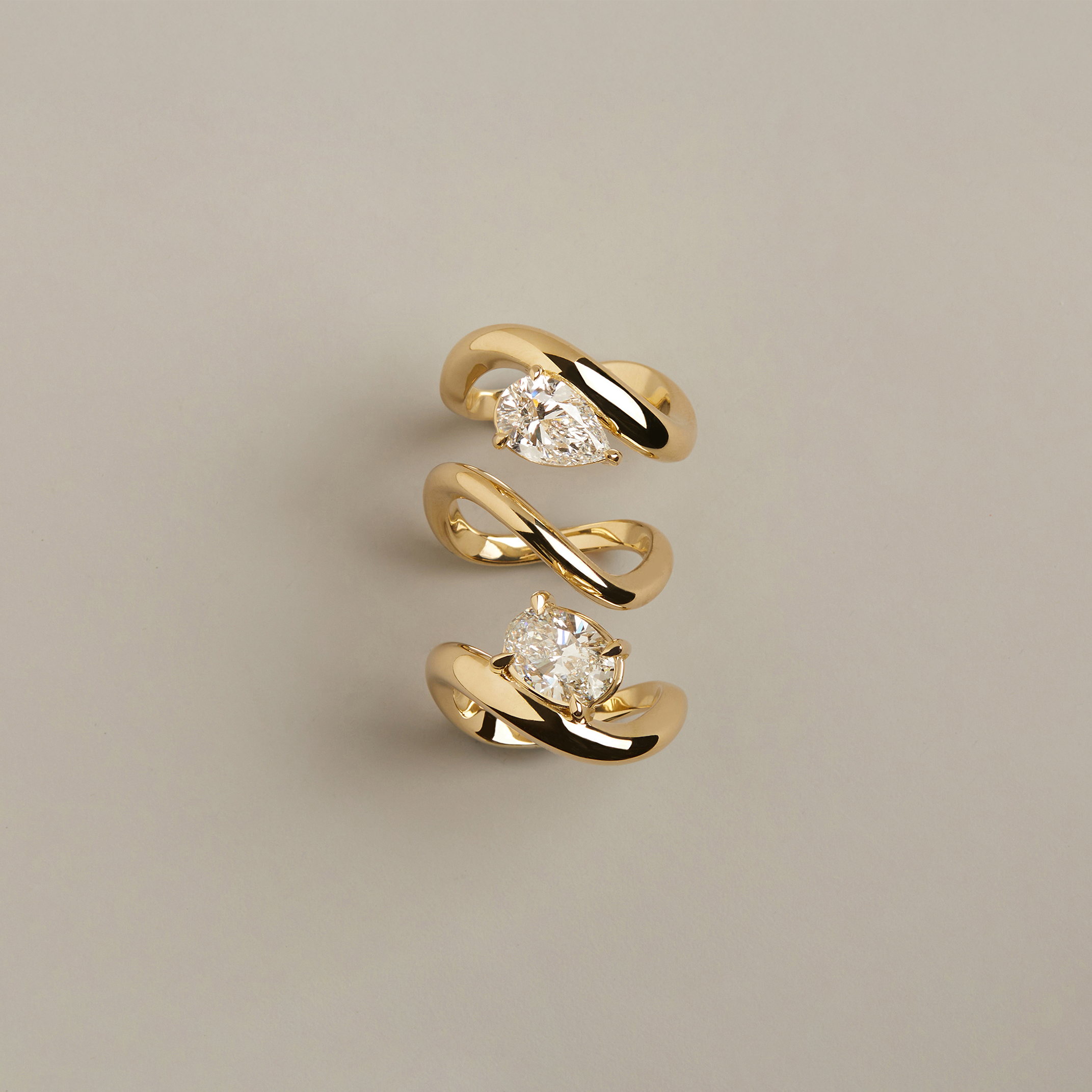 2ct Pear Lab Grown Diamond Floating Ring