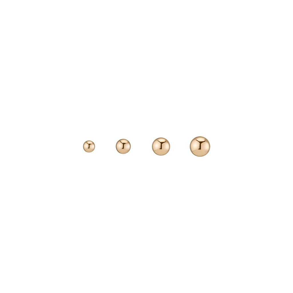 Gold Ball Studs 4mm
