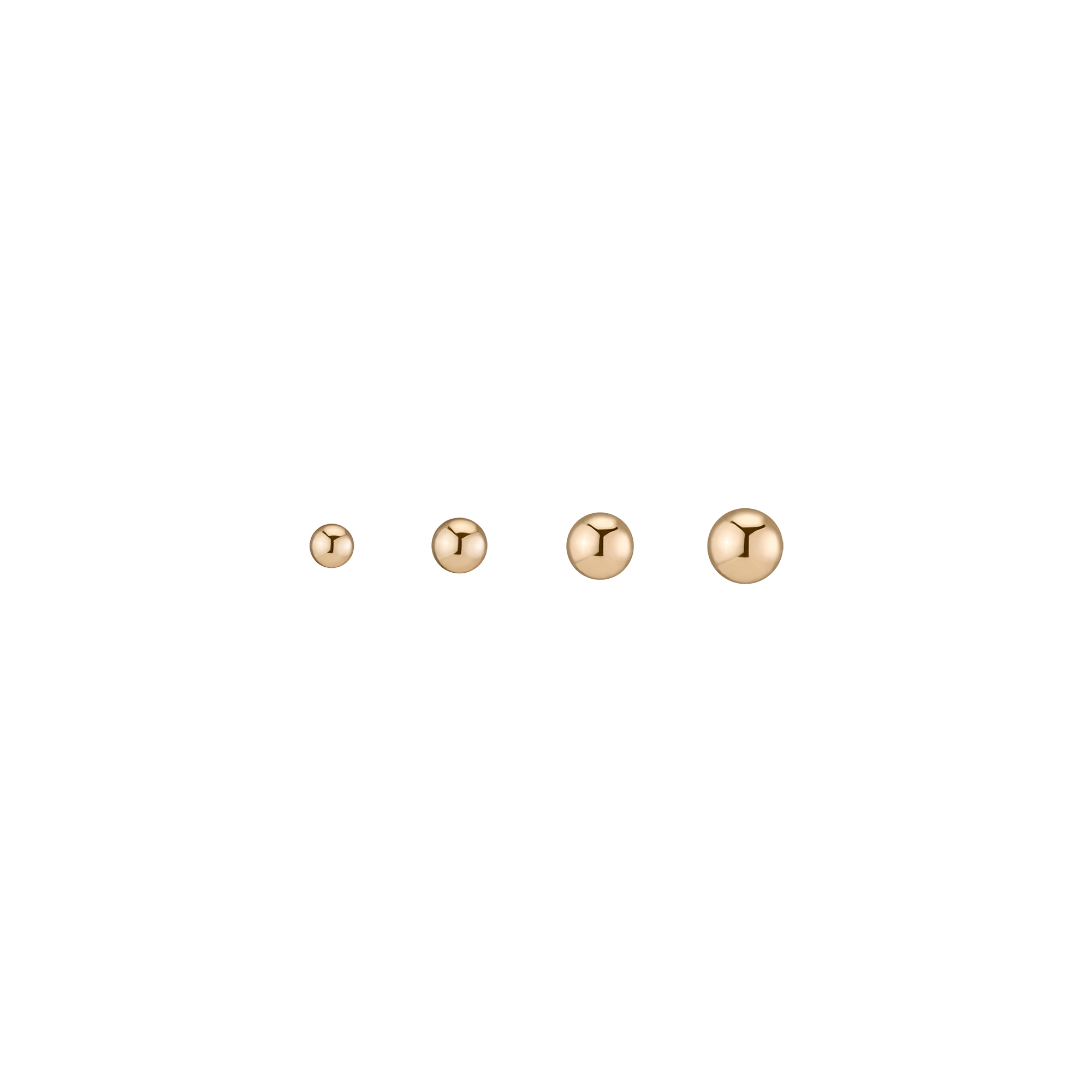 Gold Ball Studs 4mm