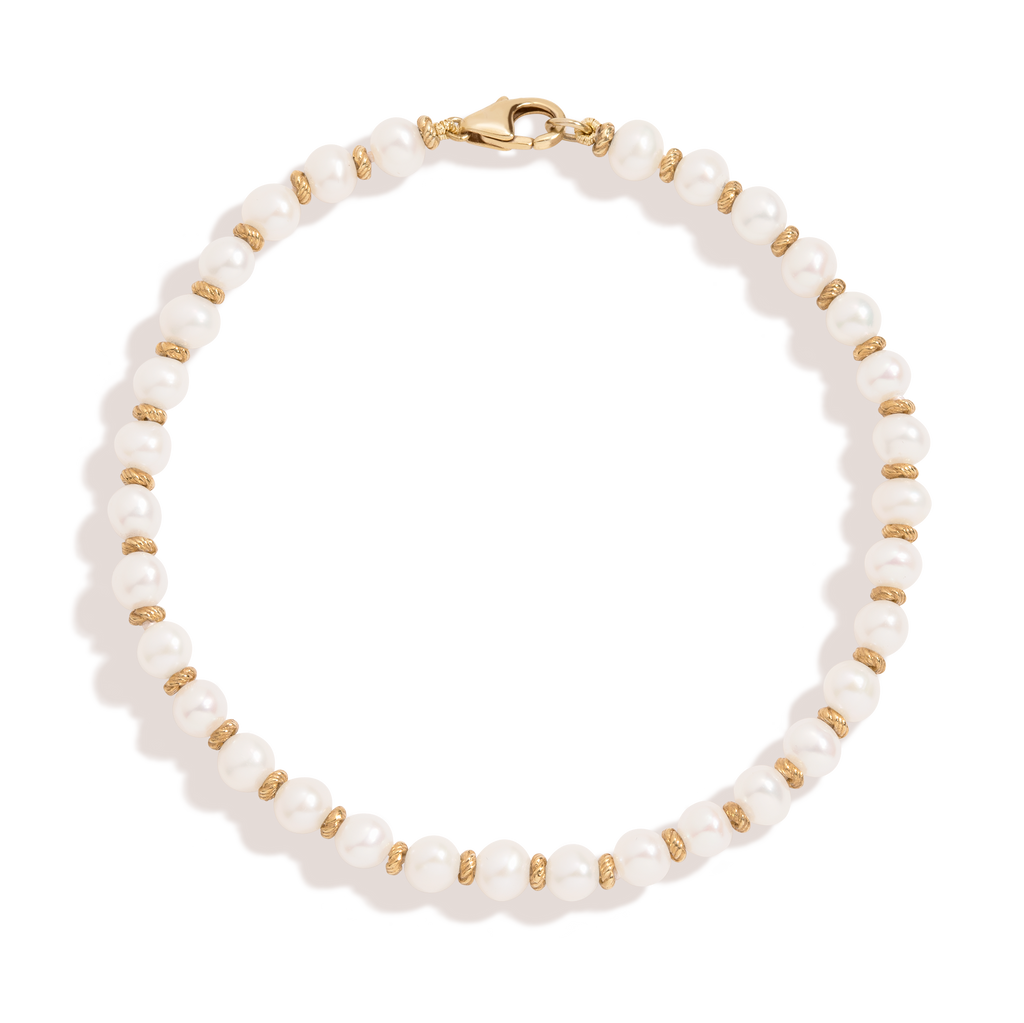 Aurate x Marilyn Monroe: Gold Knot Pearl Bracelet